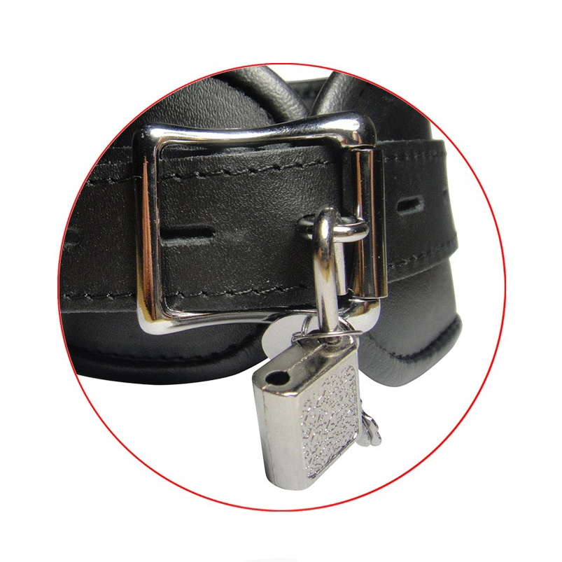 Saxos BDSM Toys Luxe Lederen Gevoerde Zwarte Halsboei Van Saxos 5 Saxos BDSM Toys Luxe Lederen Gevoerde Zwarte Halsboei Van Saxos - Afbeelding 3