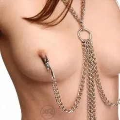 Harnas Voor HAAR En HEM Van Sextreme -Bondage - Boeien Verkoopwinkel Collared Nipple and Labia Clamp Set AD771