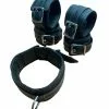 Gepolsterde Zwart Lederen Boeienset Met Contrasterende Stiksels Van NLLeather -Bondage - Boeien Verkoopwinkel NLleather set 2