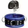 Saxos BDSM Toys Luxe Afsluitbare Lederen Gevoerde Zwarte-blauwe Halsboei Van Saxos 1 Saxos BDSM Toys Luxe Afsluitbare Lederen Gevoerde Zwarte-blauwe Halsboei Van Saxos -Bondage - Boeien Verkoopwinkel OS 0101 1BK