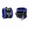Saxos BDSM Toys Zwart-Blauwe Gepolsterde Lederen Polsboeien - 6,5 Cm Breed by Saxos