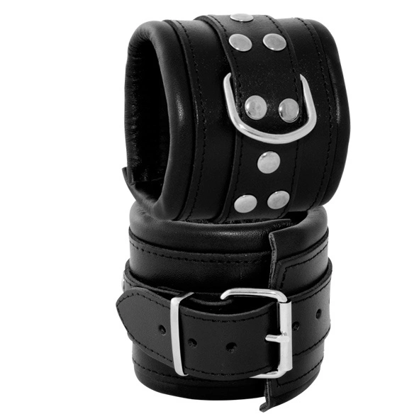 Saxos BDSM Toys Lederen 8cm Zwart Gevoerde Hals- Pols- En Voetboeienset Van Saxos 5 Saxos BDSM Toys Lederen 8cm Zwart Gevoerde Hals- Pols- En Voetboeienset Van Saxos - Afbeelding 3