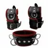Saxos BDSM Toys Lederen Zacht Gepolsterde Boeienset Rood Van SaXos -Bondage - Boeien Verkoopwinkel OS 0299 123R