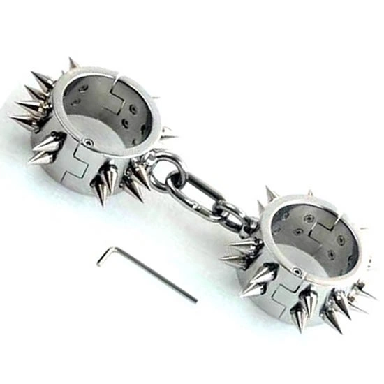 MAE-Toys Unisex Spiked Stainless Steel Heavy Duty Wrist Cuffs 3 MAE-Toys Unisex Spiked Stainless Steel Heavy Duty Wrist Cuffs
