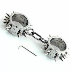 MAE-Toys Unisex Spiked Stainless Steel Heavy Duty Wrist Cuffs