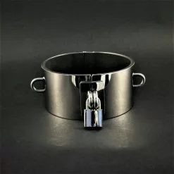 Lust Und Liebe Hooggepolijste 2 Mm Edelstalen Halsband Brede Uitvoering Met D-ringen Van Lust & Liebe