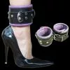 Luxe Gevoerde Enkelboeien, Zwart-Paars Van HG Leather Creations -Bondage - Boeien Verkoopwinkel hg 606e purple black leather ankle cuffs 3716