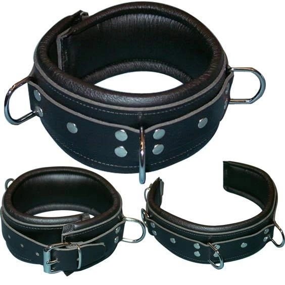 HG Leather Creations Luxe Gevoerde Zwarte Halsboei Van HG-Leather Creations 4 HG Leather Creations Luxe Gevoerde Zwarte Halsboei Van HG-Leather Creations - Afbeelding 2