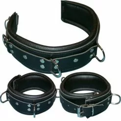 HG Leather Creations Luxe Gevoerde Zwarte Halsboei Van HG-Leather Creations -Bondage - Boeien Verkoopwinkel hg 606h padded bdsm collar 1964