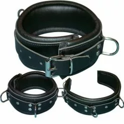 HG Leather Creations Luxe Gevoerde Zwarte Halsboei Van HG-Leather Creations -Bondage - Boeien Verkoopwinkel hg 606h padded bdsm collar 1965