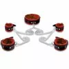 Saxos BDSM Toys Lederen Rood-zwart Gevoerde 5cm Hals- Pols- En Voetboeienset Van Saxos -Bondage - Boeien Verkoopwinkel leather bondage set saxos
