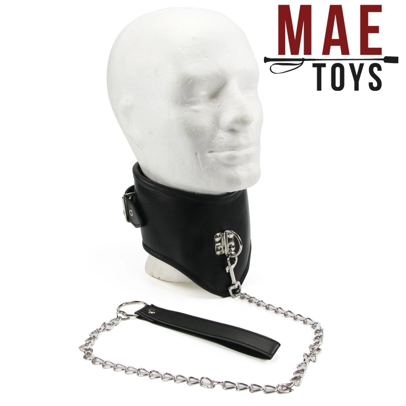 MAE-Toys Zwart Imitatie Lederen Anatomisch Gevormde Collar 9 MAE-Toys Zwart Imitatie Lederen Anatomisch Gevormde Collar - Afbeelding 7