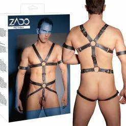 Zado Leather Fashion Leather Mens Harness 3 Ring-strapbody -Bondage - Boeien Verkoopwinkel or 2010100 leather men s harness 3 ring 24495