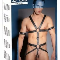 Zado Leather Fashion Leather Mens Harness 3 Ring-strapbody -Bondage - Boeien Verkoopwinkel or 2010100 leather men s harness 3 ring 27982