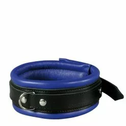 Saxos BDSM Toys Lederen Blauw-zwart Gevoerde 5cm Hals- Pols- En Voetboeienset Van Saxos -Bondage - Boeien Verkoopwinkel os 0100 1b 1