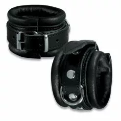 Zado Leather Fashion Luxe Smalle Zwarte Gevoerde Nappalederen Polsboeien Van ZADO