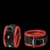 Saxos BDSM Toys Luxe Rode Smalle Gevoerde Enkelboeien Van Saxos -Bondage - Boeien Verkoopwinkel os 0100 3r narrow feettcuffs red 3555 1