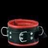 Saxos BDSM Toys Luxe Lederen Gevoerde Zwarte-rode Halsboei Van Saxos -Bondage - Boeien Verkoopwinkel os 0102 1r black red leather collar 3651 1