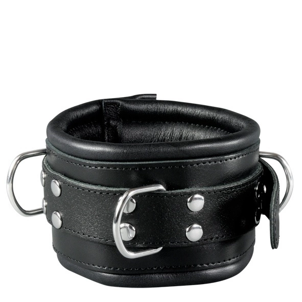 Saxos BDSM Toys Lederen 8cm Zwart Gevoerde Hals- Pols- En Voetboeienset Van Saxos 4 Saxos BDSM Toys Lederen 8cm Zwart Gevoerde Hals- Pols- En Voetboeienset Van Saxos - Afbeelding 2