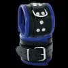 Saxos BDSM Toys Luxe Gepolsterde Zwarte-blauwe Lederen Enkelboeien Van Saxos -Bondage - Boeien Verkoopwinkel os 0102 3b leather feettcuffs black blue 3647