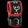 Saxos BDSM Toys Lederen Afsluitbare Enkelboeien Zwart / Rood Van Saxos -Bondage - Boeien Verkoopwinkel os 0102 3rk leather lockable feetcuffs black red 11107 1