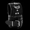 Saxos BDSM Toys Luxe Gepolsterde Zwarte Lederen Enkelboeien Van Saxos -Bondage - Boeien Verkoopwinkel os 0102 3s leather feetcuffs black 3648