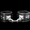 Saxos BDSM Toys Zware Lederen Gepolsterde Polsboeienset Met Draaibare Ring Van Saxos -Bondage - Boeien Verkoopwinkel os 0103 2s padded leather wristcuff with strong rotating ring 3662