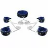 Saxos BDSM Toys Lederen Blauw-zwart Gevoerde 5cm Hals- Pols- En Voetboeienset Van Saxos -Bondage - Boeien Verkoopwinkel os 0105 b neck hand feet cuff bondage set 14926 1