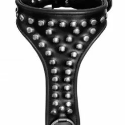 Saxos BDSM Toys Volleder Slave Collar Met O Ring En Studs By Saxos