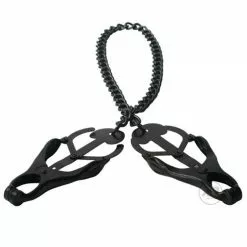 Zwarte Japanese Tepelklemmen Met Ketting By Master Series -Bondage - Boeien Verkoopwinkel xr aa472closeup